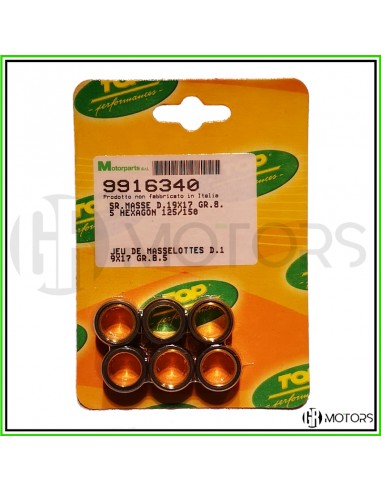 Kit 6 rulli TOP 19x17 gr. 8,5 Piaggio...