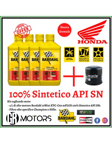 Kit tagliando Bardahl 10W50 XTC-C60...