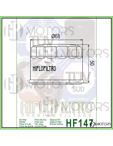 Filtro olio Hiflo HF147 Yamaha/Kymco
