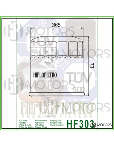 Filtro olio Hiflo HF303 per moto...