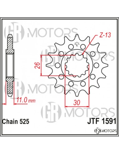 Pignone JT 16 denti passo 525 Yamaha...