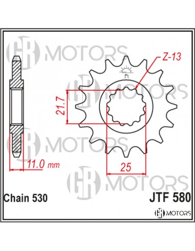 Pignone JT 16 denti passo 530 Yamaha...