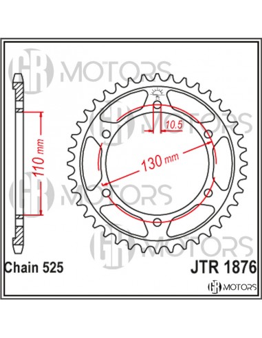 Corona JT 43 denti passo 525 Yamaha...
