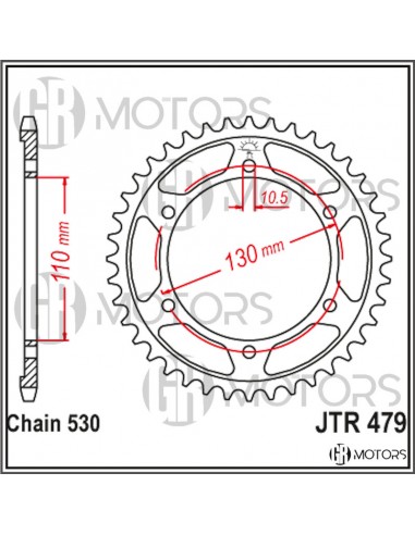Corona JT 46 denti passo 530 Yamaha...