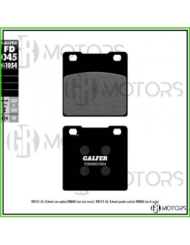 Pastiglie freno Galfer semi metallic...