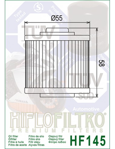 Filtro olio Hiflo HF145 Yamaha XT...