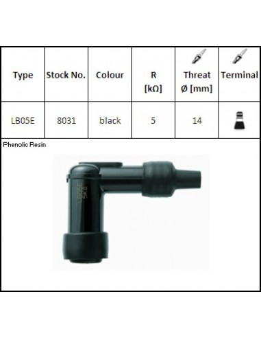 Attacco candela NGK LB05E res. 5 KΩ -...